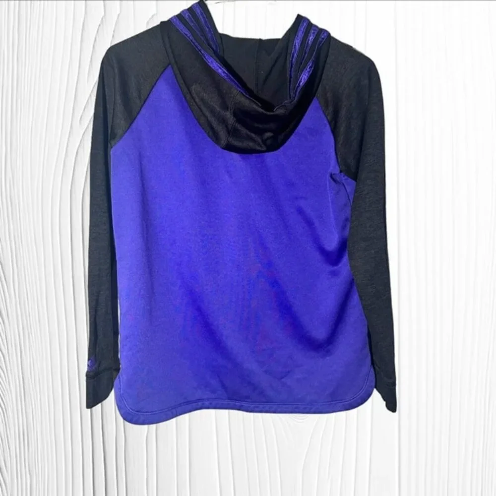 Adidas Girls Rainbow Metallic Zip Up Hoodie Purple and Black‎ Size XL 14/16